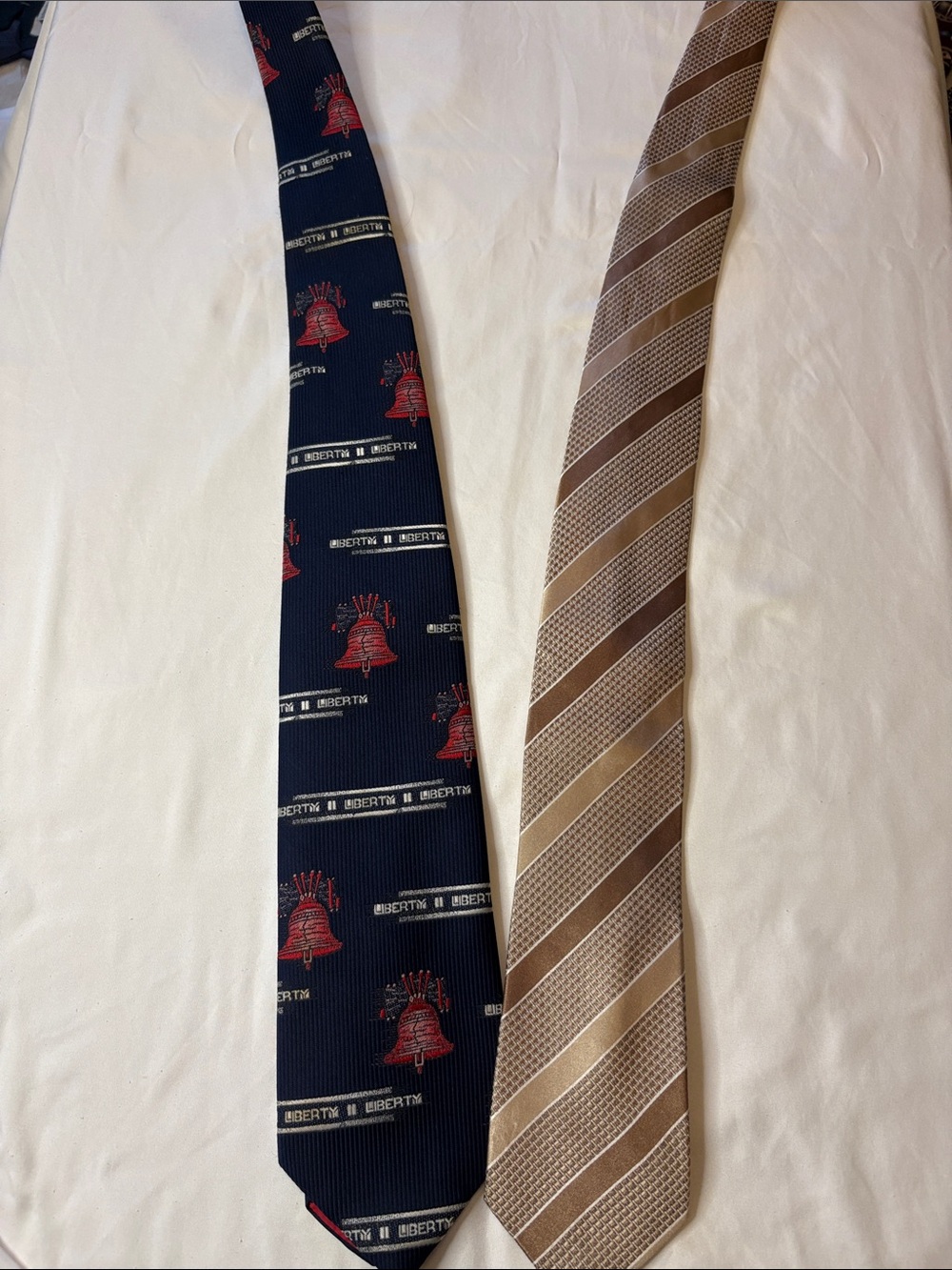 Vintage Wembley Liberty Bell Tie 56”, and a vintage Donald Trump Tie 62”